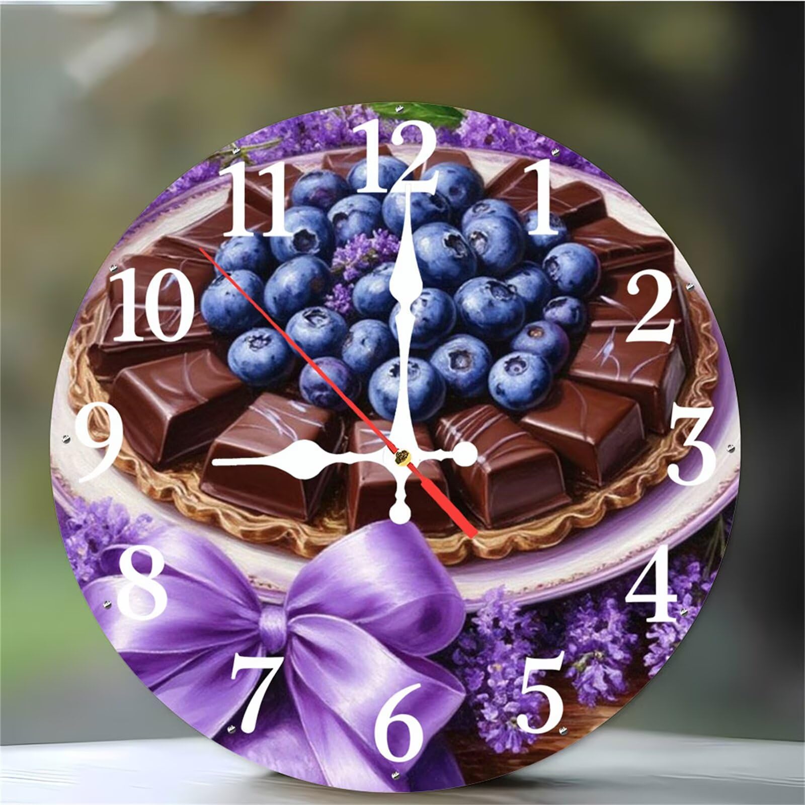 Horloge murale gâteau au chocolat pour une cuisine gourmande et conviviale