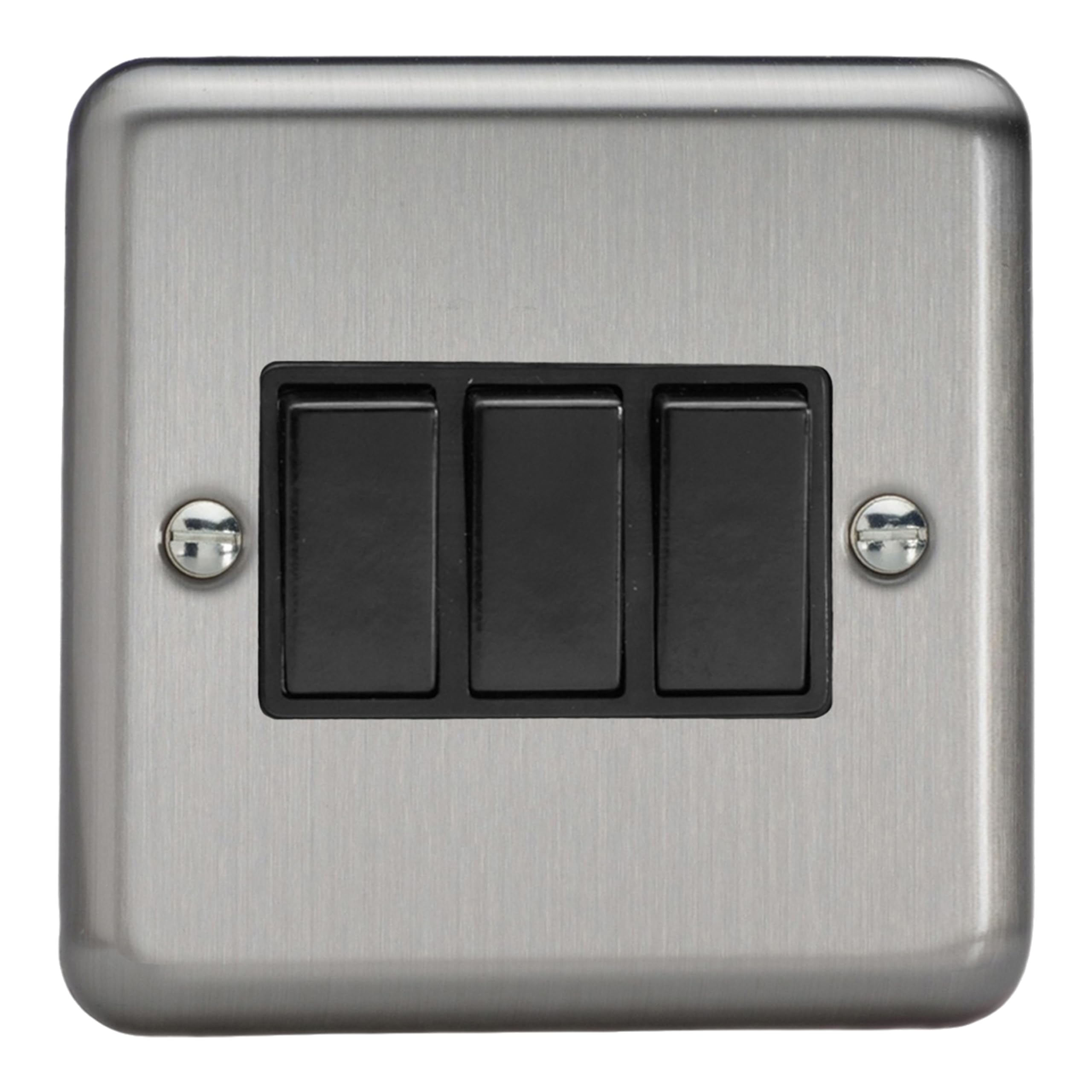 Varilight - 3G 1 or 2W 10A Switch Matt Chrome - XS3B, 86x86x25mm