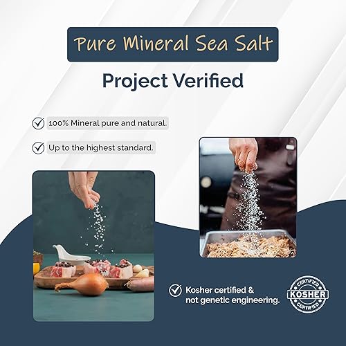 Miniatura 4 de All Goods - Sal marina mineral – 16 onzas de grano grueso, 100% natural, cosechada a mano, rica en más de 90 minerales esenciales, 30% menos de