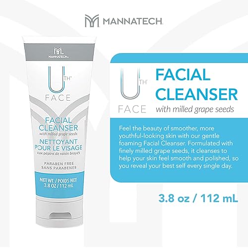 Miniatura 3 de Mannatech Uth Limpiador facial, limpiador facial suave formulado con semillas de uva finamente molidas, limpiador facial espumoso, exfoliante para
