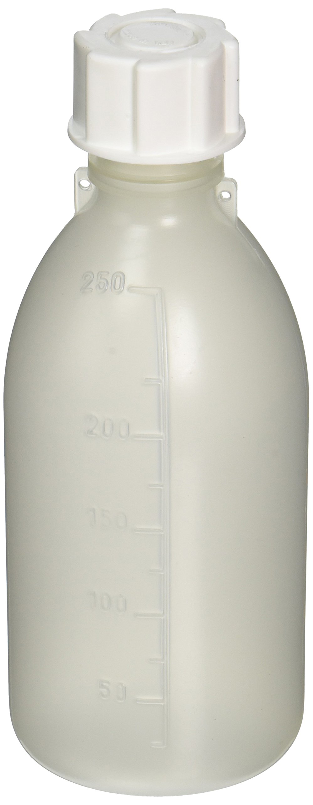 Bouteille ronde 250ml col étroit polypropylène graduée Globe Scientific