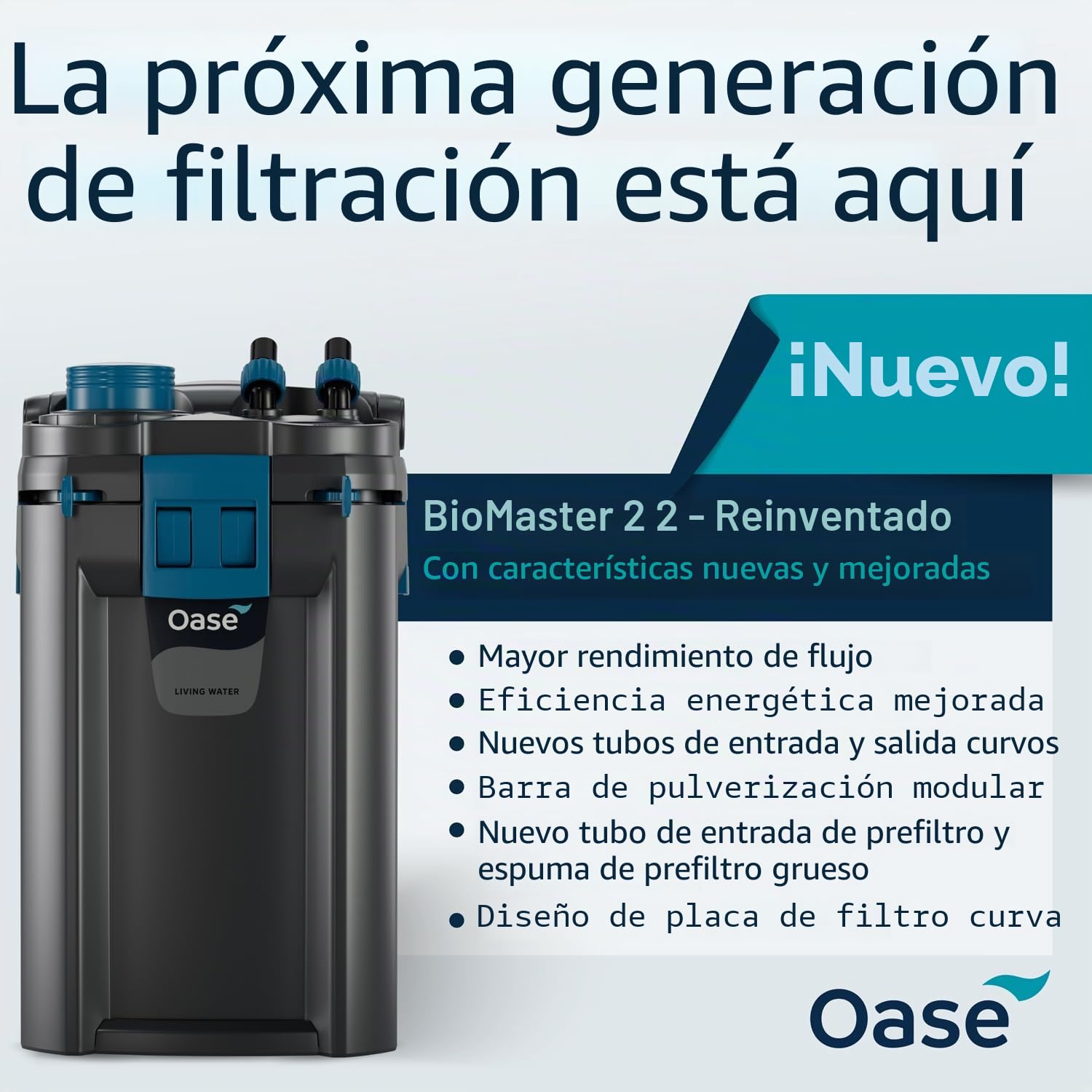 OASE BioMaster 2 250 - Filtro de recipiente para acuarios, filtro externo para acuario con prefiltro EasyClean, rendimiento silencioso, agua dulce y salada, hasta 70 galones