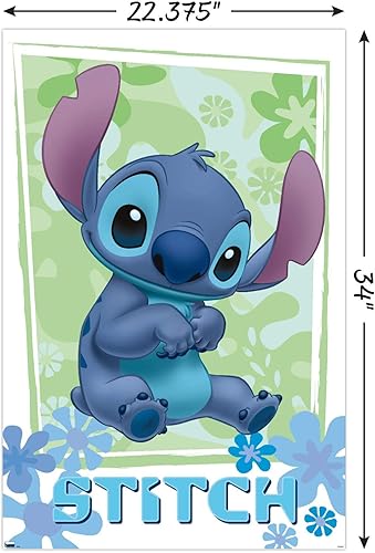 Miniatura 3 de Trends International Disney Lilo and Stitch - Póster de pared de flores, 22.375 x 34 pulgadas, versión sin marco