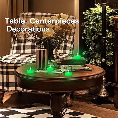 Miniatura 5 de LANKER Juego de 24 velas de luz LED  Velas titilantes sin llama  Velas artificiales a pilas de larga duración  Adorno de Halloween y Navidad (color