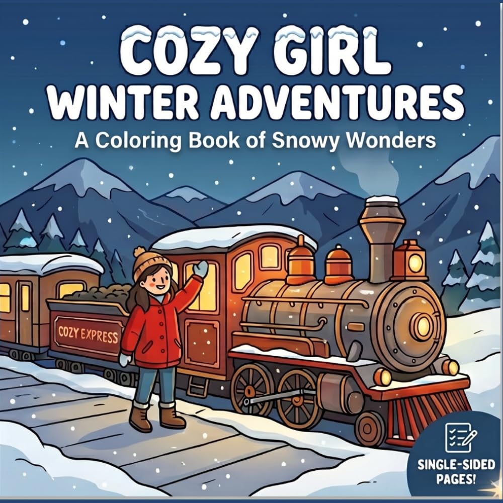 cozy girl winter adventures: A Coloring Book of Snowy Wonders