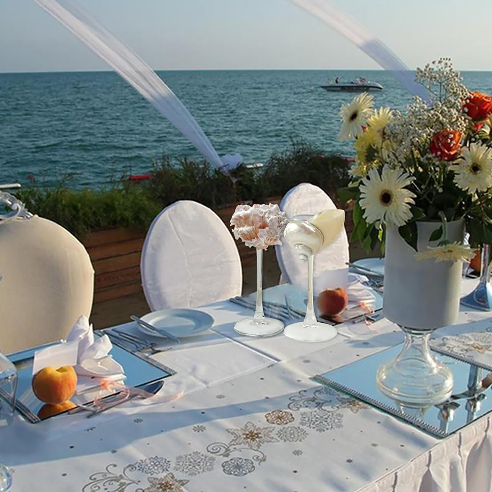 2 pièces verres à vin en coquille de conque, verres à vin en coquillage, tasse à vin de mariage, gobelet à Martini cocktail, pour la fête d'anniversaire de mariage de la Saint-Valentin #01