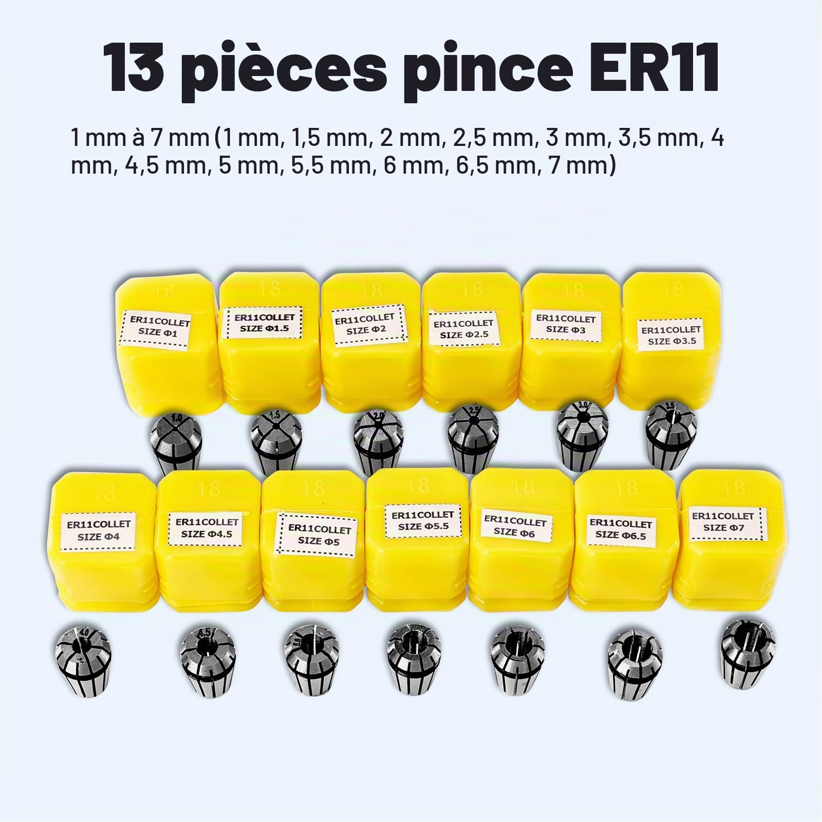YOFULY Broche CNC 500 W avec refroidissement à air, régulateur de vitesse MACH3 avec bloc d'alimentation AC110 V-220 V + support de broche 52 mm + pinces de serrage ER11 pour routeur CNC