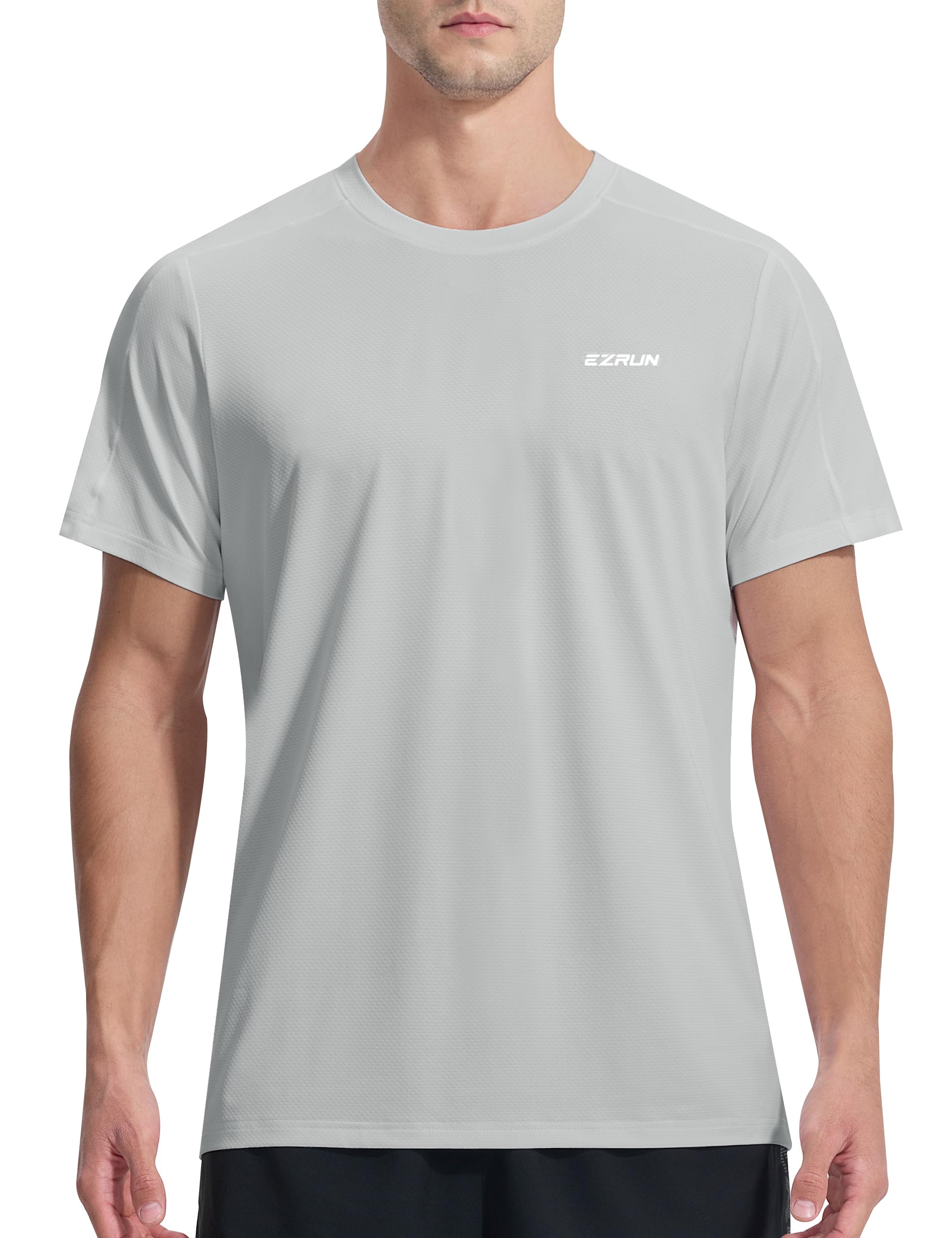 EZRUN Men's Lightweight Short Sleeve T-Shirt Quick Dry Workout Running Athletic Swim Shirts Fishing Rash Guard