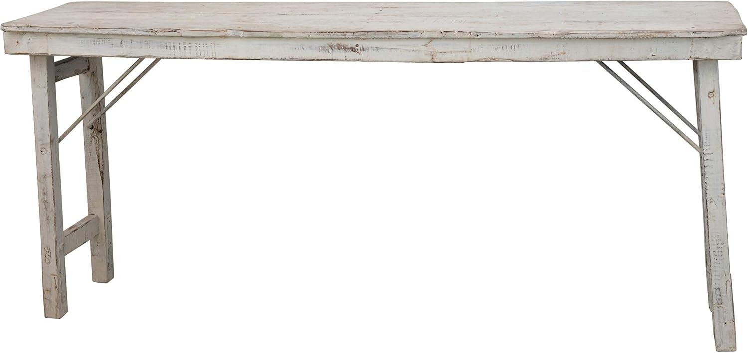 Creative CoOp Whitewashed Reclaimed Wood Folding Table
