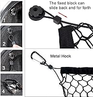 Vista 3 de BAILALIBO Red de carga para cama de camioneta, accesorios ajustables para redes de almacenamiento seguro, red elástica para portón trasero