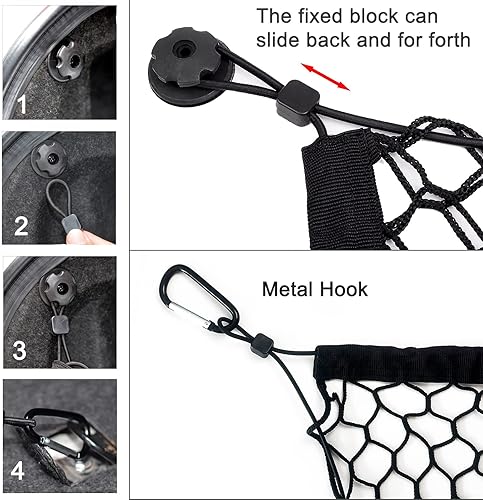 Miniatura 3 de BAILALIBO Redes de carga, red de maletero de 35.4 x 15.8 pulgadas para SUV y automóvil, redes de carga automotriz, red de carga pequeña de malla