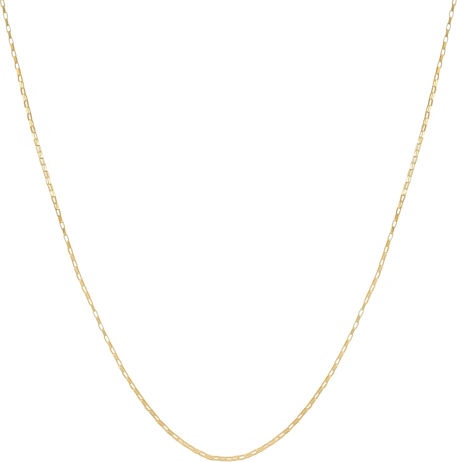 Kooljewelry Womens Long Box Chain - 14k Gold Chain Necklace for Pendants