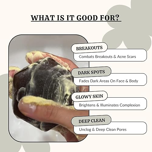 Miniatura 3 de Turmeric, Kojic Acid & Moringa Soap Bar with Manuka Honey for Discoloration, Dark Spots, Acne Scars, Uneven Skin. Deep Clean & Unclog Pores,