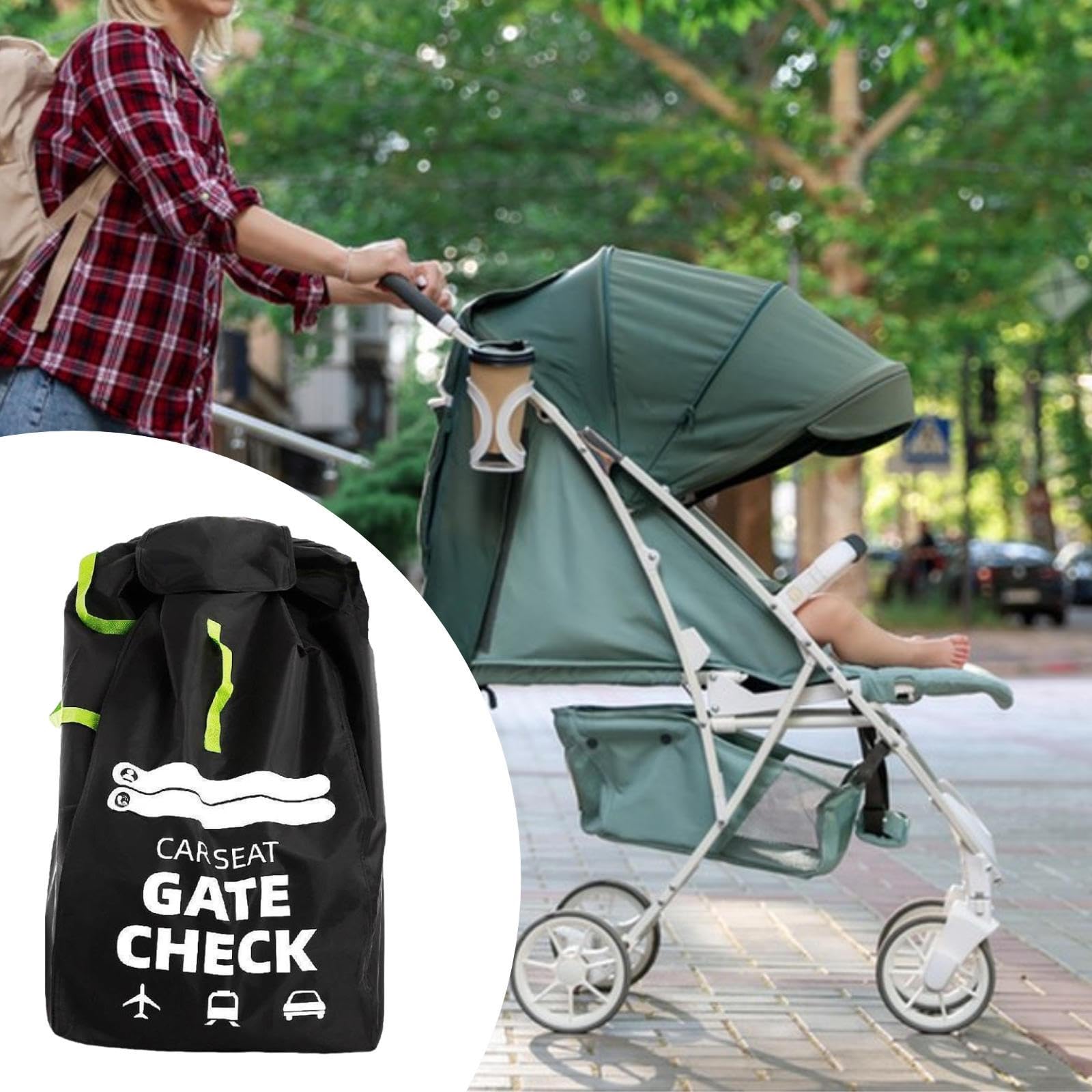 Borsa portaoggetti per seggiolino auto, grande, universale, in tessuto Oxford, multifunzionale, rinforzata, per aereo, leggera, copertura per, a