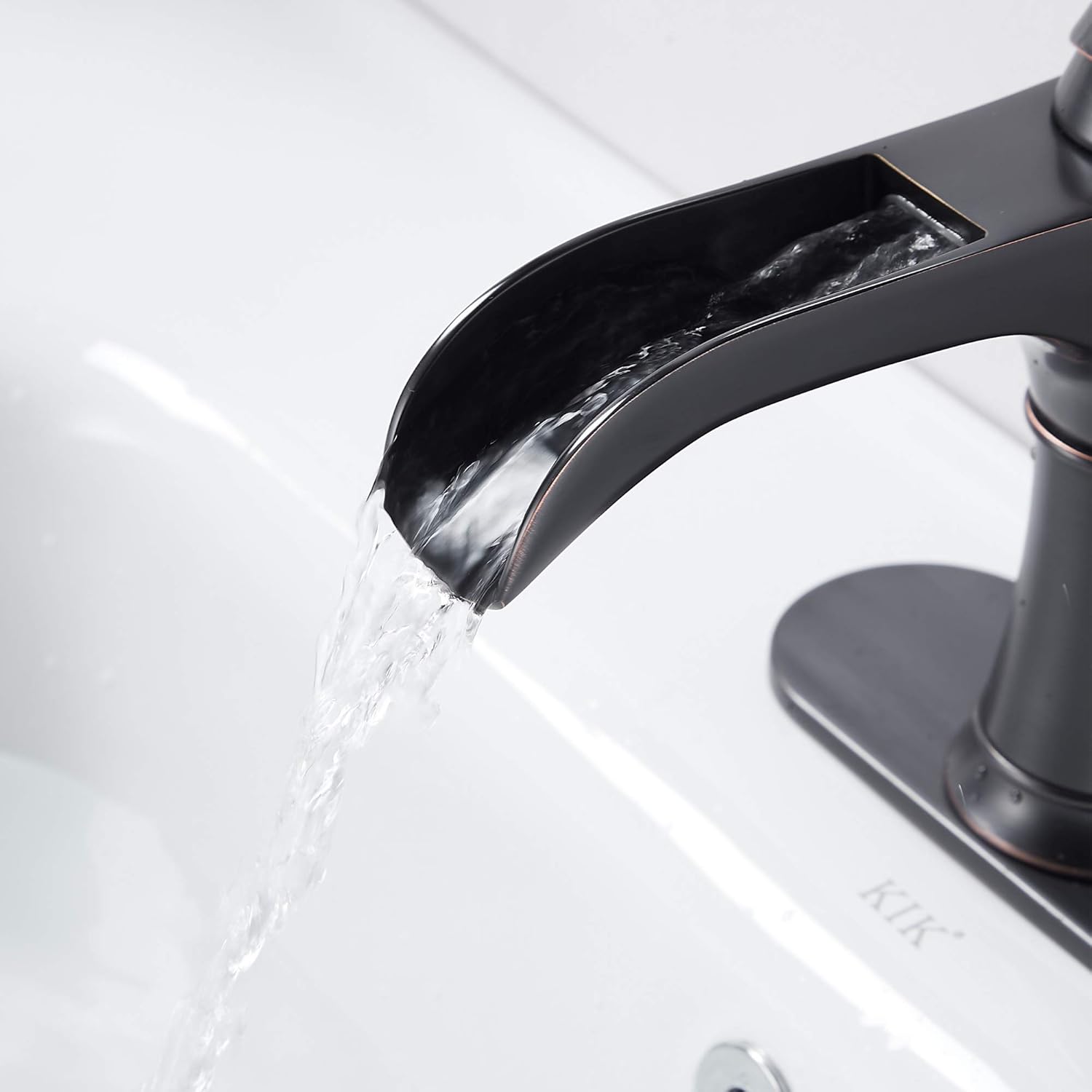 Flash Sale MYHB Waterfall Bathroom Sink Faucet Single Hole Vanity Basin Mixer Tap, Oil Rubbed Bronze 8012SH
