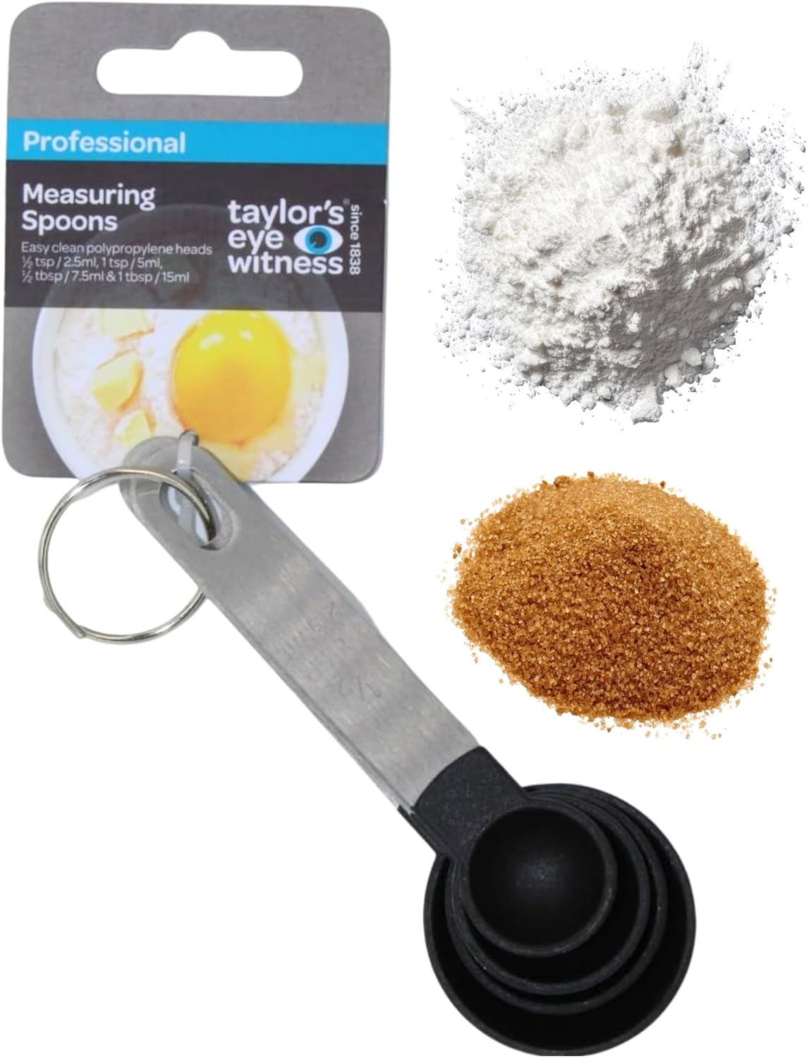4 Set Kitchen Measuring Spoons - Sizes: ? tsp 1 tsp ? tbsp 1 tbsp. Nesting/Stackable To Measure Dry or Wet Ingredients in Baking Cooking Mixing & Food Processing. Stainless Steel & Polypropylene.
