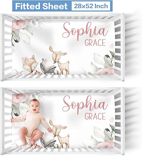 Miniatura 3 de Juego de ropa de cama personalizado para cuna para bebé, juegos personalizados para cuna de bebé con nombre, juego de ropa de cama de guardería para