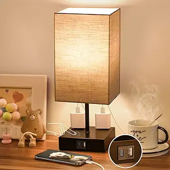 Sailstar 3-way dimmable bedside lamp with USB-C, USB-A & 2 AC outlets