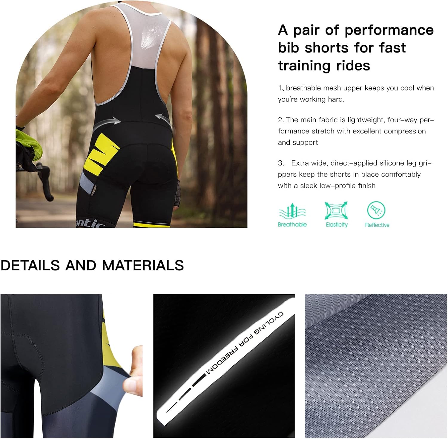 Santic Men's Cycling Jersey Set Bib Shorts 4D Padded Short Sleeve Outfits Set Quick-dry - Image 4