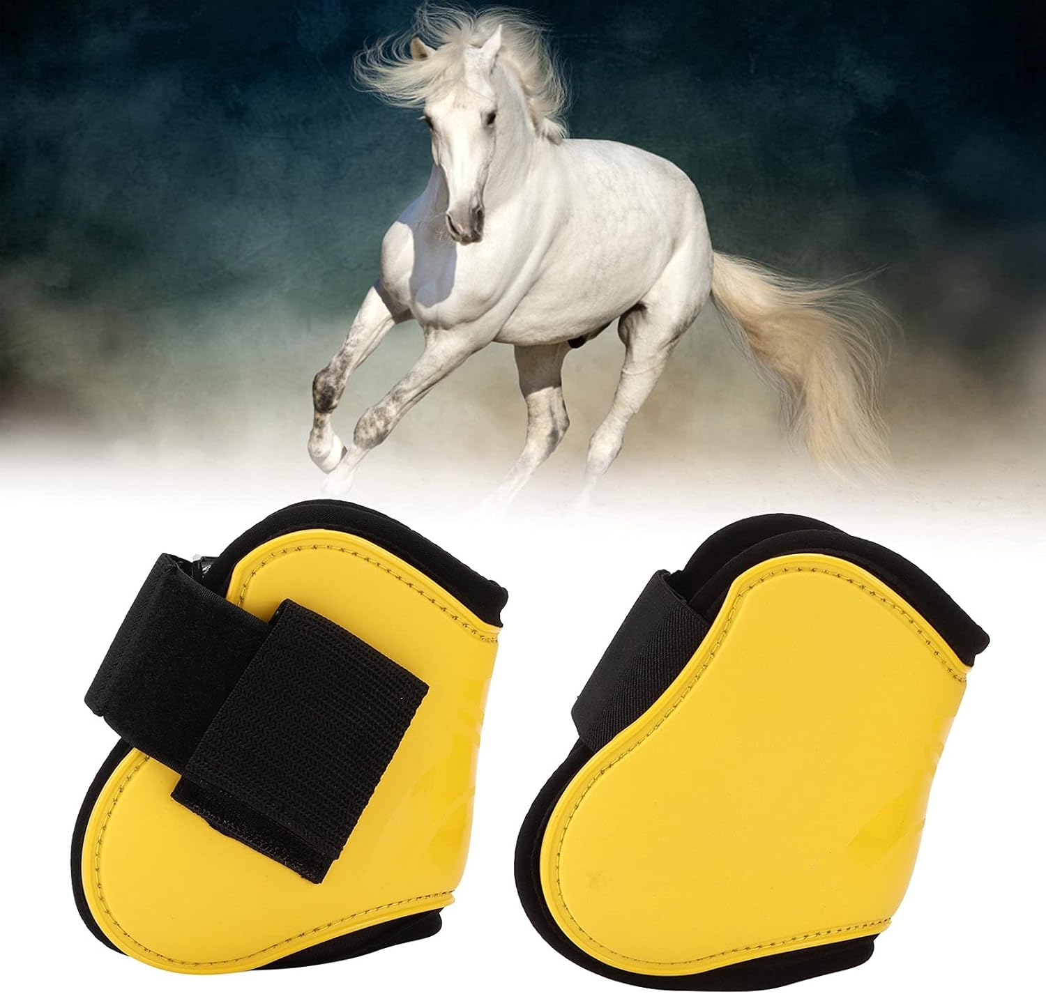 Horse Boots, Splint Boots For Horses PU Shell Tendon Fetlock Brace Guard Boots Horse Tendon Boots Horse Leg Wraps For Riding Shock Absorbing Jumping Competition (A pair of front legs) (A pair of (A