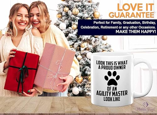 Miniatura 6 de Taza de café de entrenamiento para perros de 11 onzas, color blanco, agility m*ster looks, entrenador de perros, dueño de mascotas, cachorro,