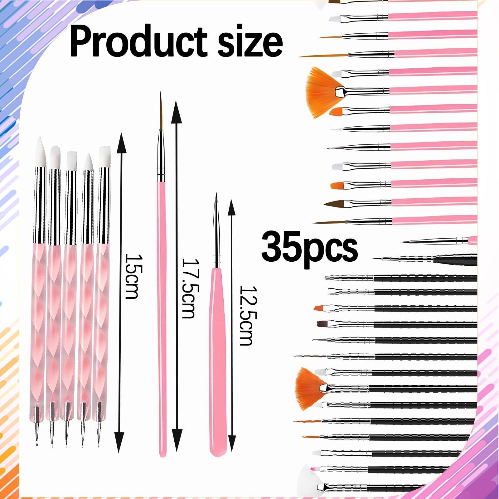 35 PCS Nail Art Brushes - Image 2