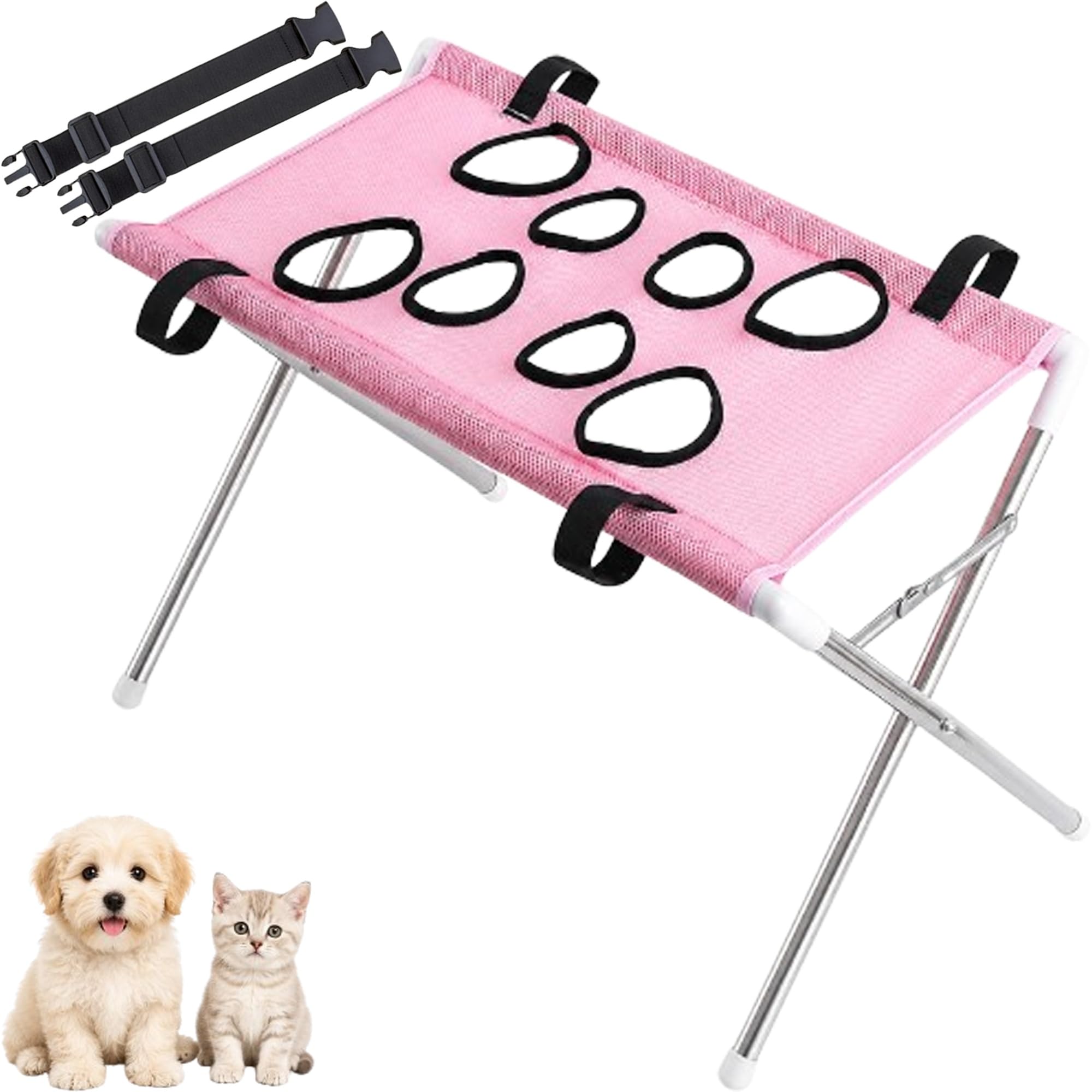 Foldable Pet Bathing Stand, Dog Bath Sling Holder Grooming Hammock，C