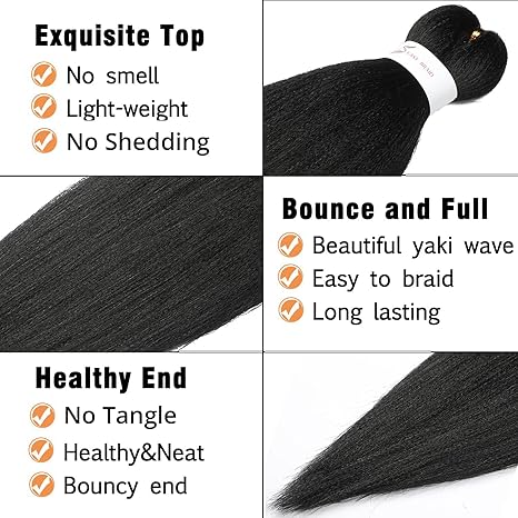 🔥 Easy Braid Hair Extensions! 🔥 24" Pre-Stretched Braids