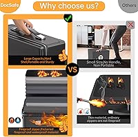 Vista 3 de DocSafe 6400°F Fireproof Document Box with Lock,Heat Insulated Fireproof Water Resistant 10 Layers Hard Case Safe Box with Zipper＆Multi