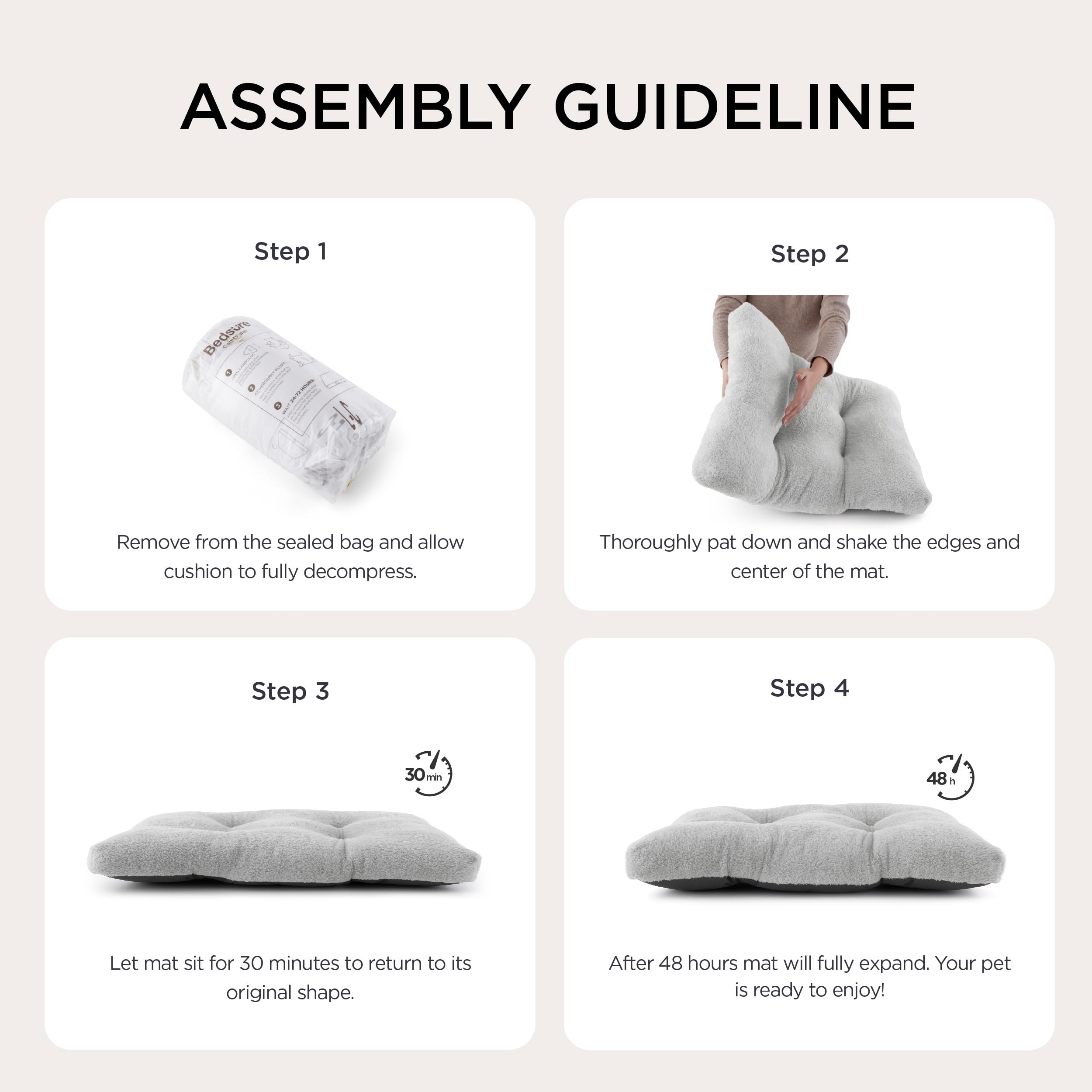 Bedsure Washable Dog Crate Bed for Extra Large Dogs, Comfort Fluffy Plush Pet Kennel Pad with Non-Slip Bottom, Machine Washable Pet Sleeping Mat, XL 41