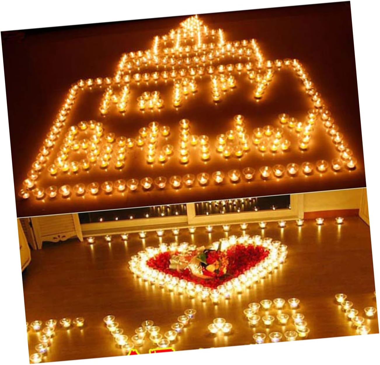 Tea Lights 10pcs White Paraffin Candle Lights, Ambient Xmas