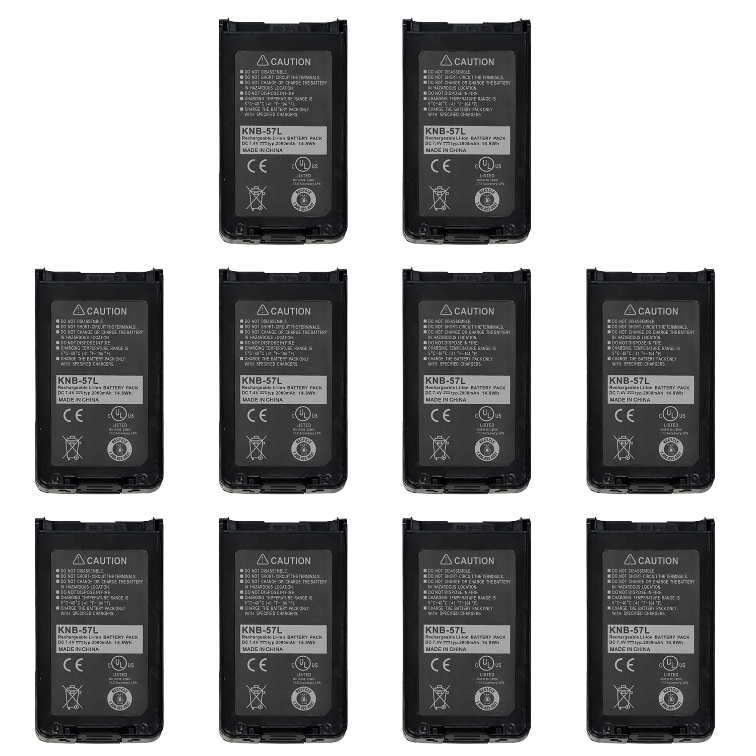 (10PCS) KNB-57L Battery KNB-24L KNB-55L [Upgraded] for Kenwood NX-220 NX-320 NX-3220 NX-3320 NX-3300 TK-3160 TK-3360 TK-2173 KNB-35 KNB-56N KNB-78L KNB-79LC Battery