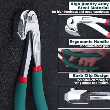 SPEEDWOX 9-Inch Car Door Fender Auto Body Pliers Panel Crimp Dent Edge Pliers Car Fender Edge Repair Tools Paintless Dent Repair Kit Autobody Metal Tool for Wheel Eyebrow Flat Hole