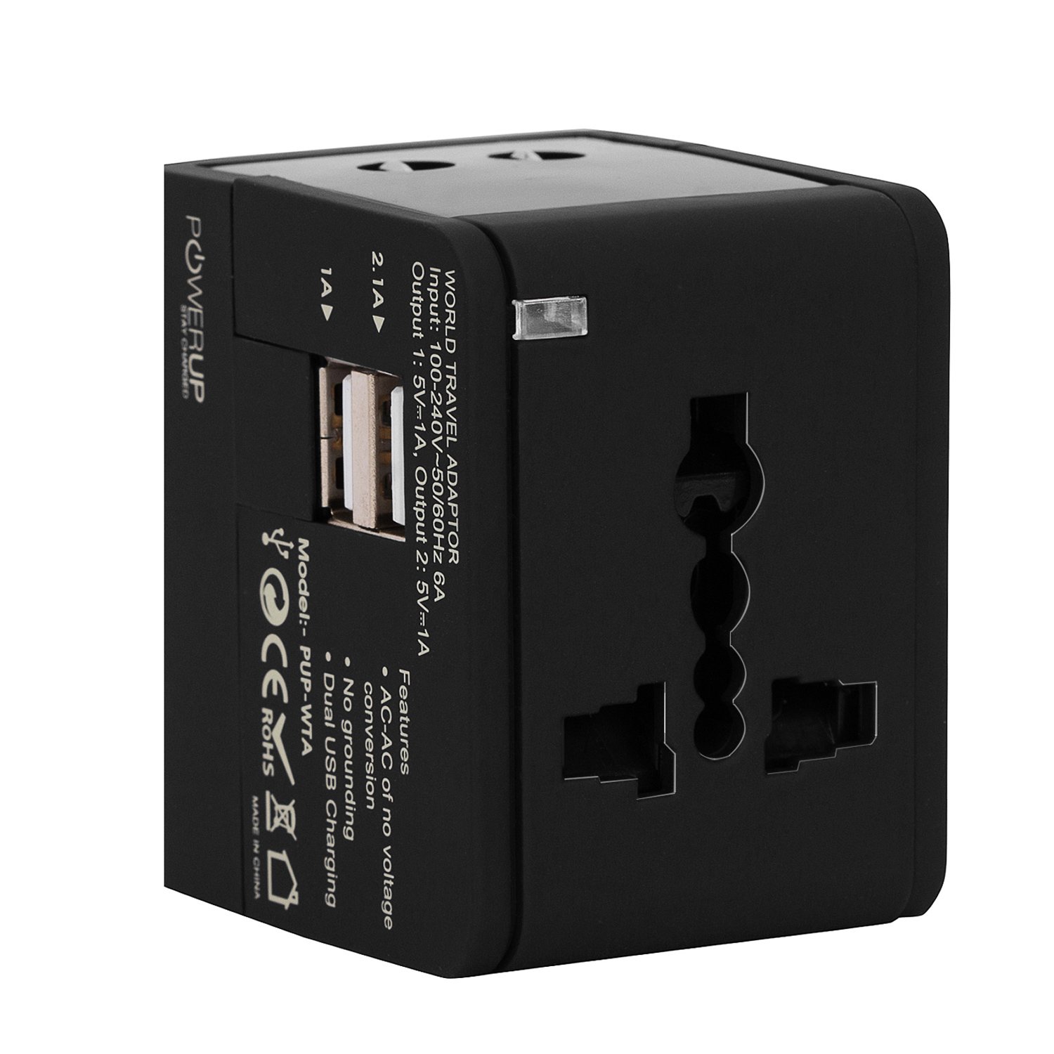 POWERUP® Dual USB Ports Adapter Plug BIS Certified All-in-One UK/AU/US ...
