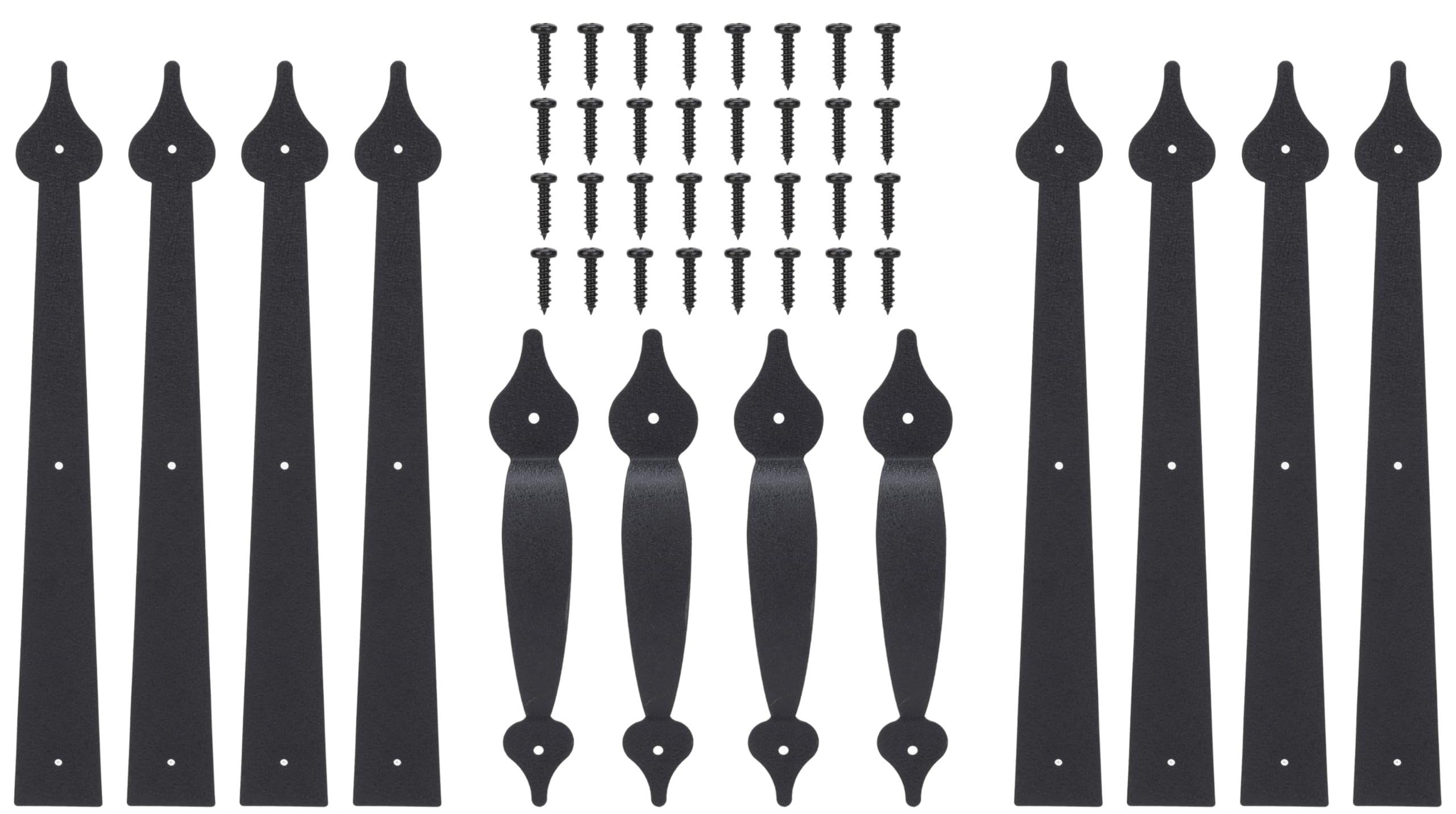 HILLMASTER Durable Metal Garage Door Decorative Hardware,12 Pieces Steel Garage Door Accents Real Garage Door Hinges and Handles Garage Door