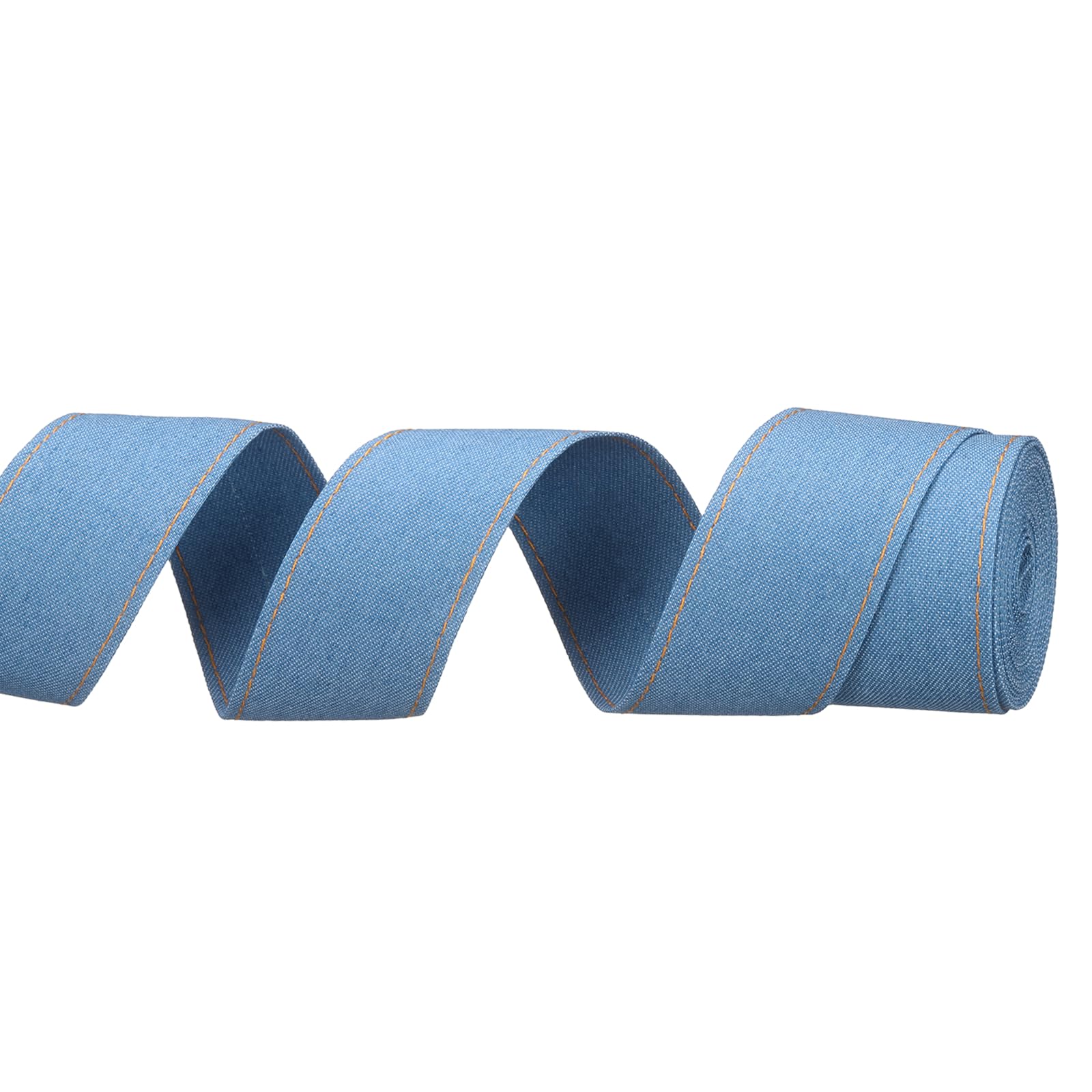 PATIKIL 1 5/8" Denim Ribbon, 1 Roll 3 Yard Layering Jean Fabric Craft Strip for Bow DIY Making Hair Clip Garment Sewing Decorations, Blue