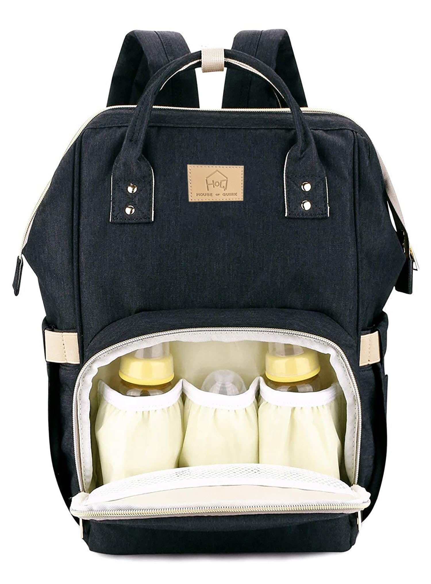 House of Quirk Baby Diaper Bag Maternity Backpack (Black)-picture-21