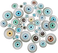 Vista 8 de Julie Wang 100 ojos humanos de cristal de Halloween de 0.24 pulgadas para esculturas artísticas, accesorios, máscaras, trajes para taxidermia
