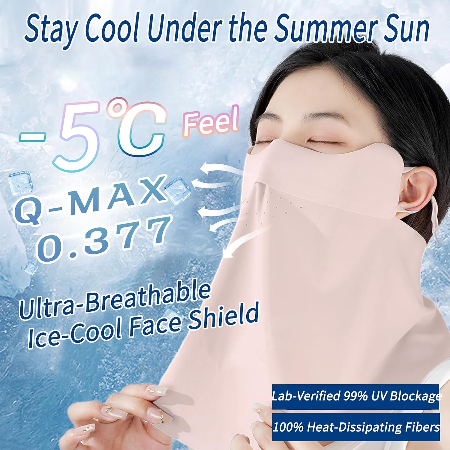UV Sun Protection Face Mask with Neck Coverage UPF 50+ Face Shield Breathable Design for Summer Outdoor Activities