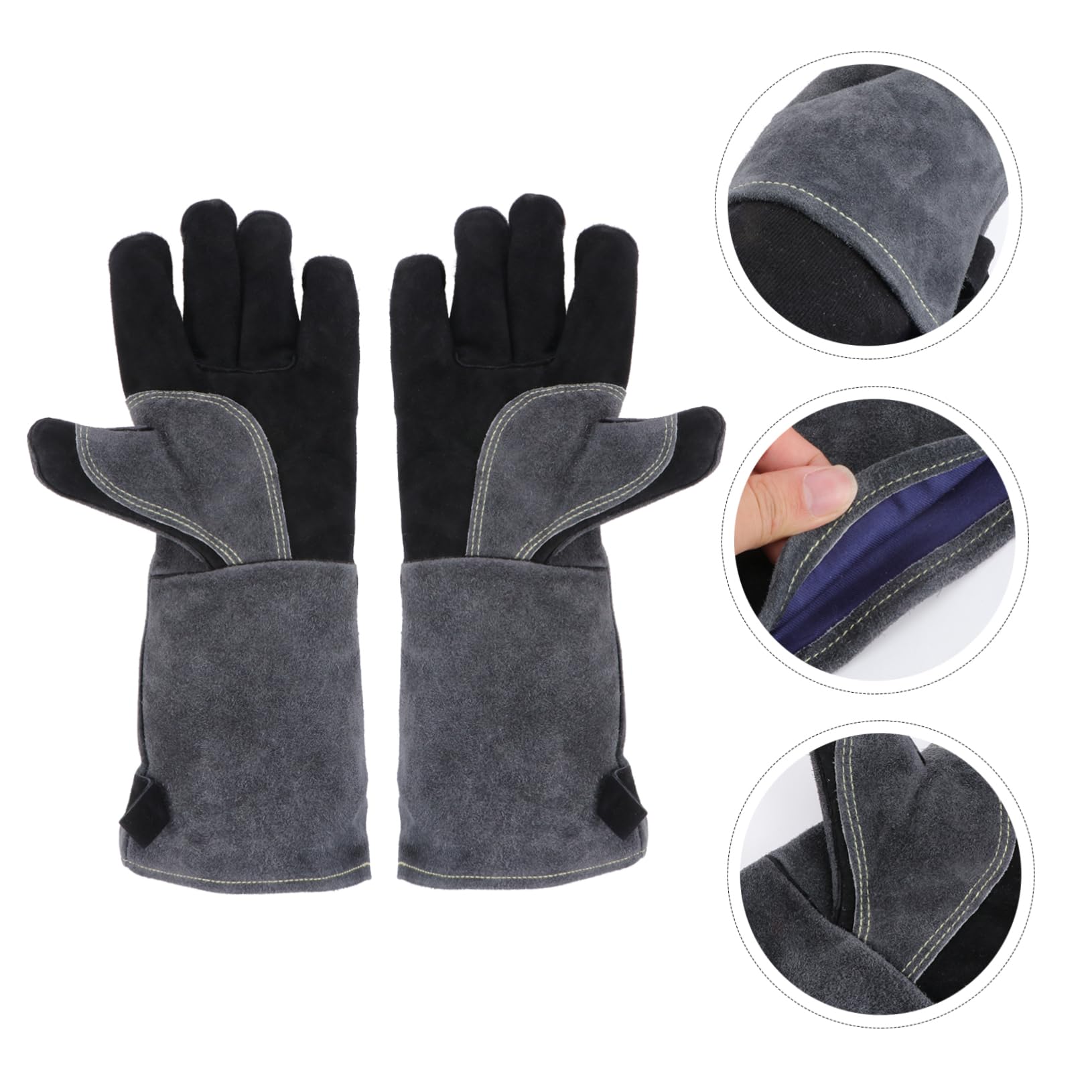 VILLCASE 1paia Guanti Da Barbecue Resistenti Al Calore Guanti Protettivi Per Mani Per Cucina e Giardinaggio Durevoli e Riutilizzabili