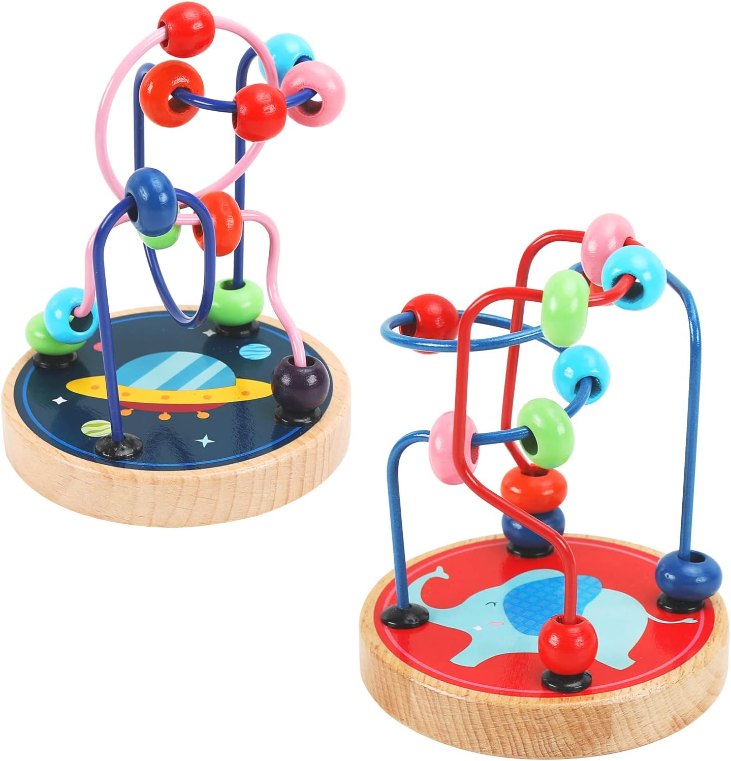 AISHUN Wooden Bead Maze Toy for Toddlers Colorful Roller Coaster Educational Circle Toys Learning Preschool Toys Birthday Gift for Boys & Girls