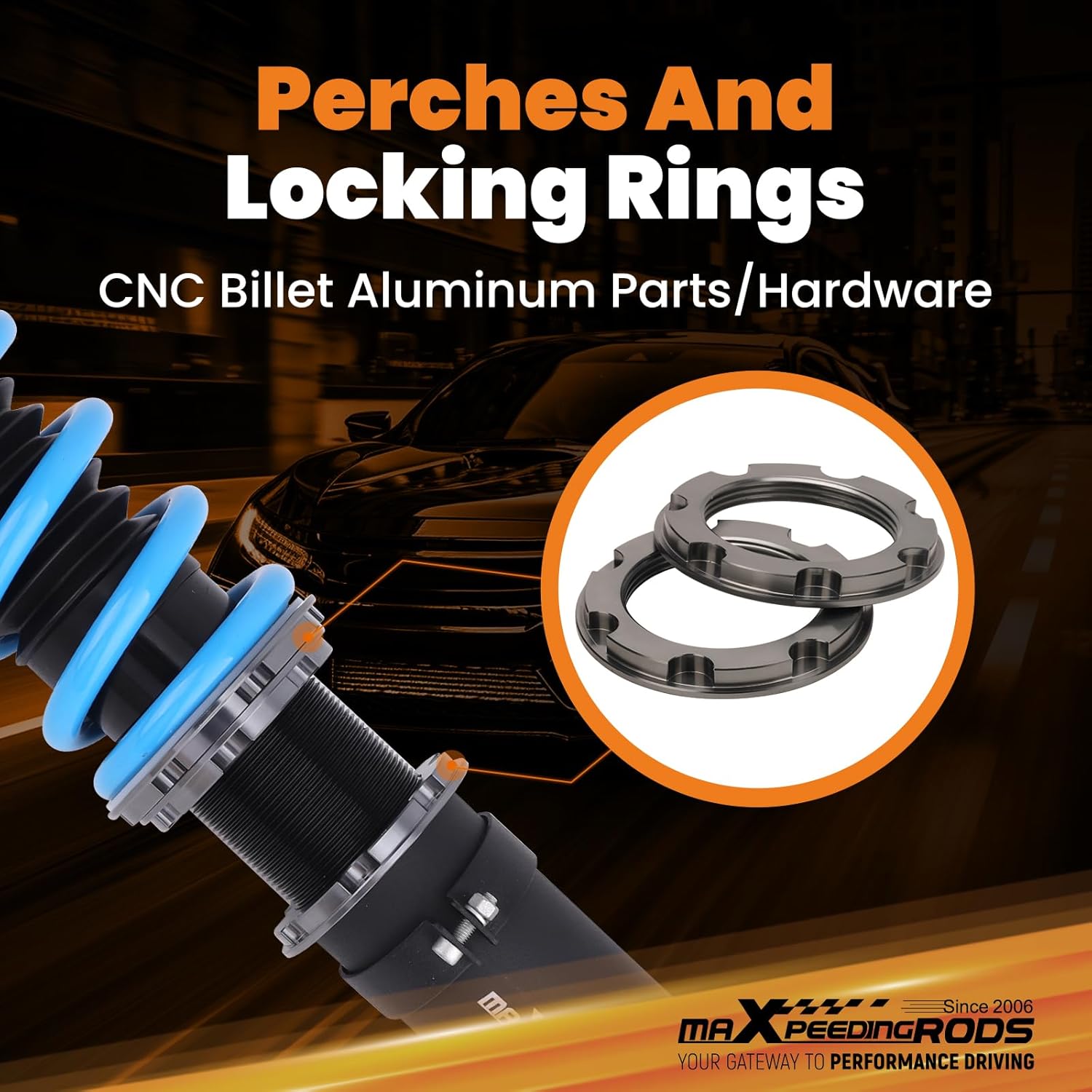 maXpeedingrods Coilover for Lexus SC430 2001-2010, 24 Levels Damper Adjustable Coilovers Suspension Kit Strut, Height Adjustable Shock Absorber Struts, T6 Upgraded Lowering Kits Blue