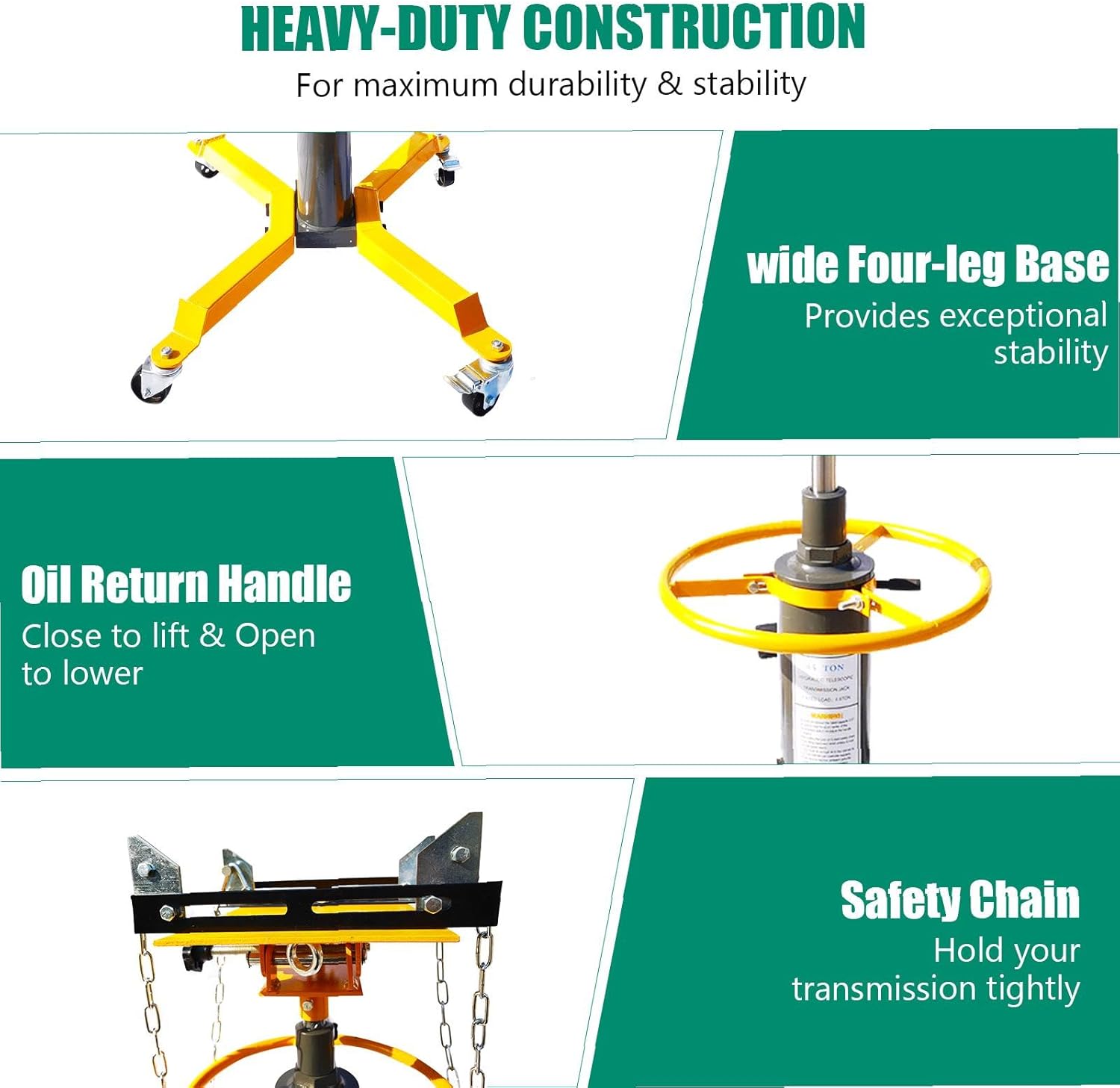 Spring Jack 1600LBS/0.75TCapacity for Car Hydraulic Transmission Floor Jack 360°Swivel Wheel w/Brake