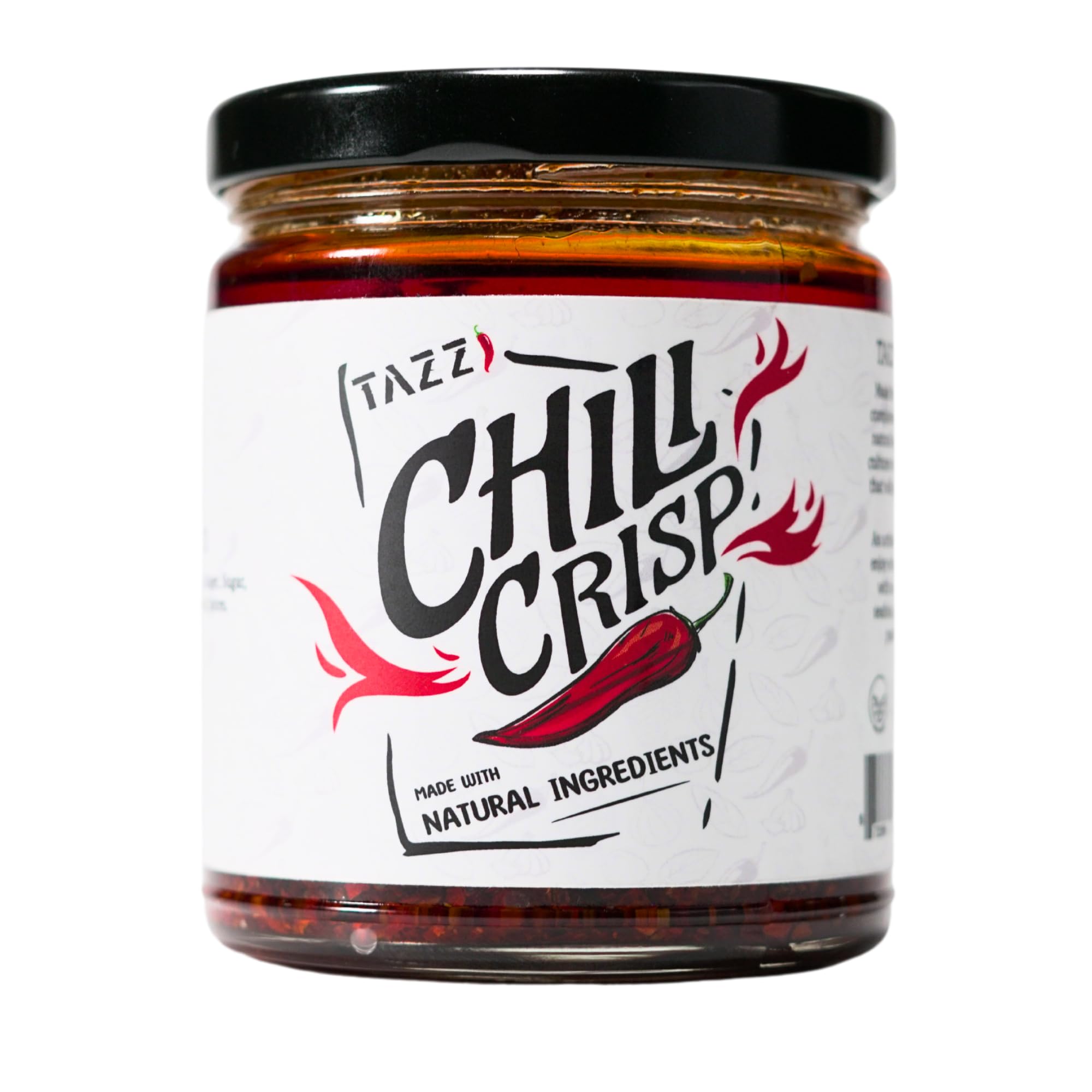 TAZZI Chili Crisp - Flavorful, Gourmet Chili Oil Hot Sauce. All Natural Chili Oil - Spicy, Vegan, Crunchy, Savory Indulgence