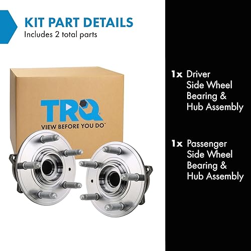 Vista 998 de TRQ Juego de 2 rodamientos y bujes de rueda trasera izquierda y derecha compatible con Ford Expedition 2007-2010 Lincoln Navigator 2007-2010