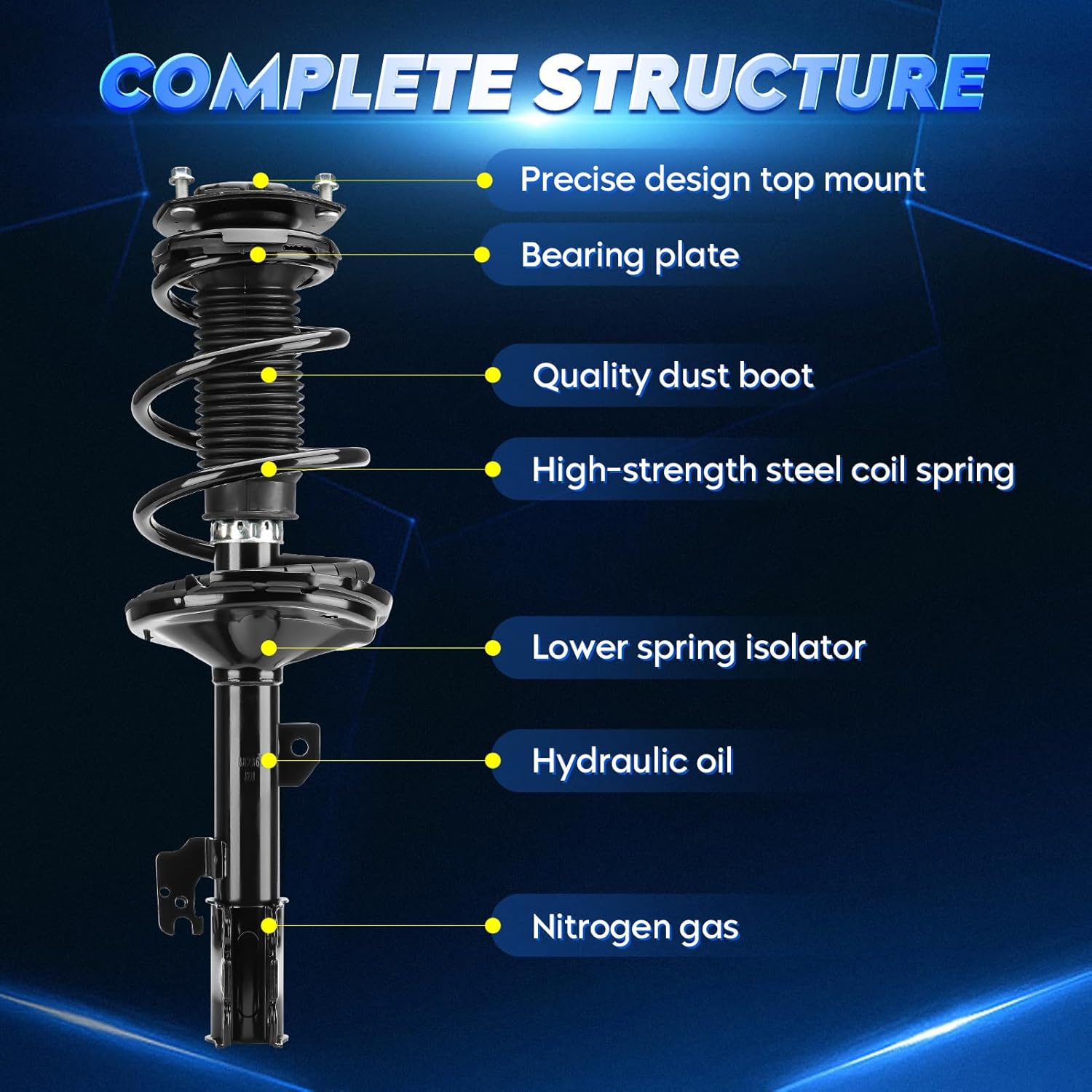 Front Strut Assembly & Sway Bar Links for 2004-2007 Toyota Highlander 3.3L AWD, 04-06 Lexus RX330, 07-09 RX350, 06-08 RX400h, Shock Absorbers Replace 272212 272211 4PCS