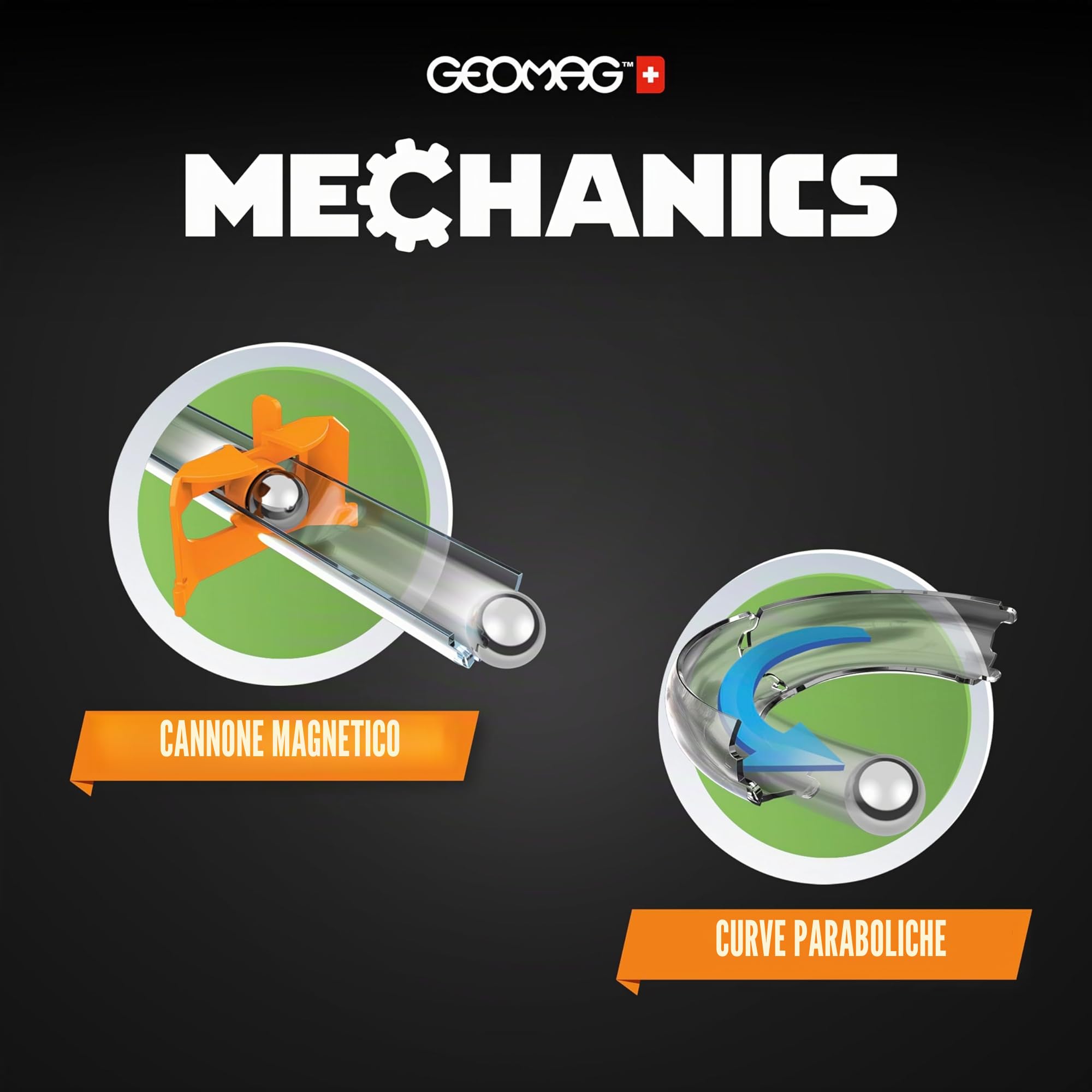 Geomag - Mechanics Gravity Race Track - Gioco Educativo e Creativo per Bambini - Costruzioni Magnetiche, Pista da Corsa con Blocchi Magnetici - Confezione da 67 Pezzi
