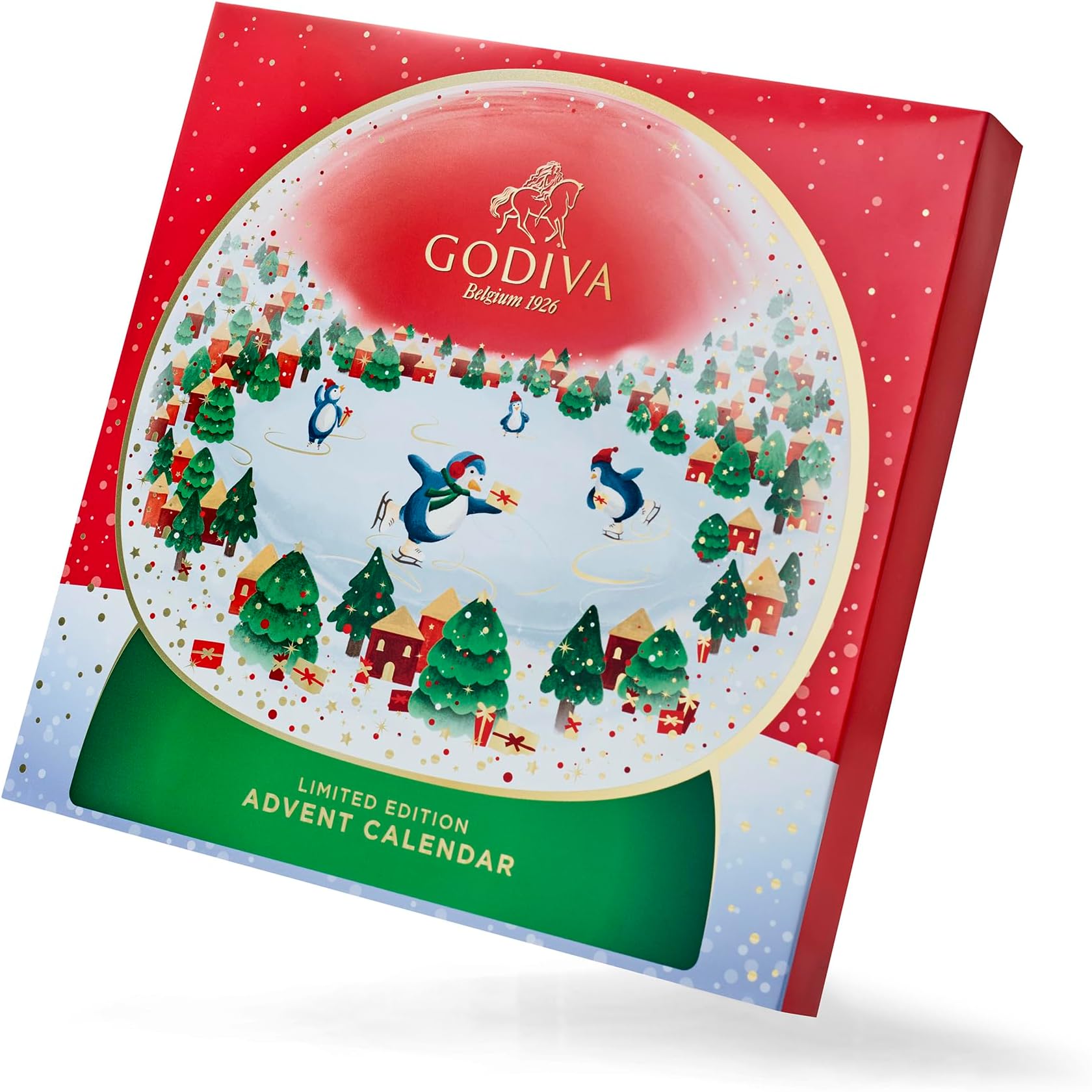 Godiva 2025 Advent Calendar, Limited Edition Deluxe Snowglobe Chocolate Assortment Holiday Gift Box for Christmas, 24pc