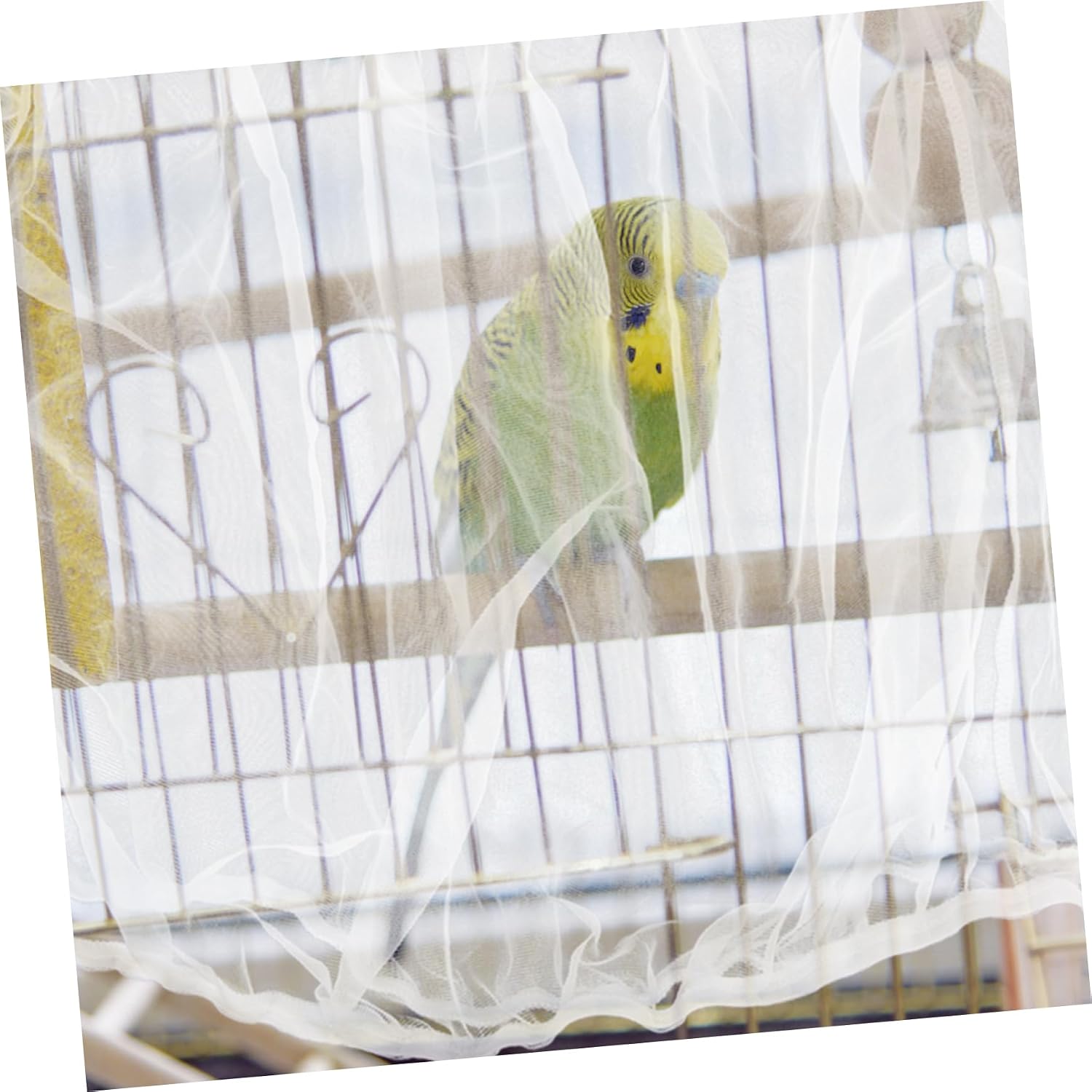 Birdcage Cover Heavy-Duty Mesh Protector for Parrots Macaws More Dust Cover for Bird Cages Easy to Install Clean Keeps Your Space Tidy