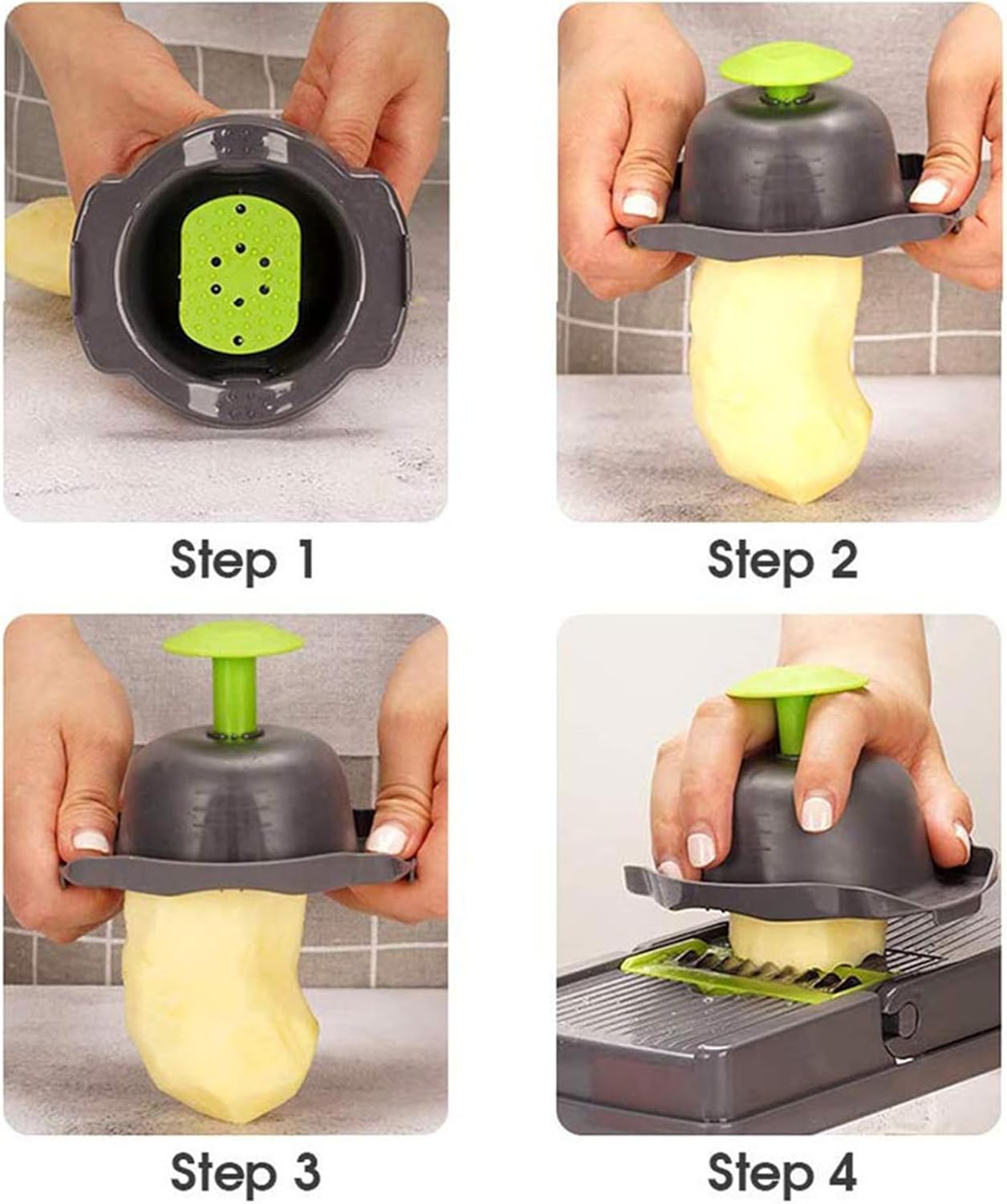 Diydeg Vegetable Chopper, Mandoline Slicer with 7 Interchangeable Cutters and 1.5L Container, Food Grade ABS Plastic and 420 Stainless Steel, for Kitchen and Cooking